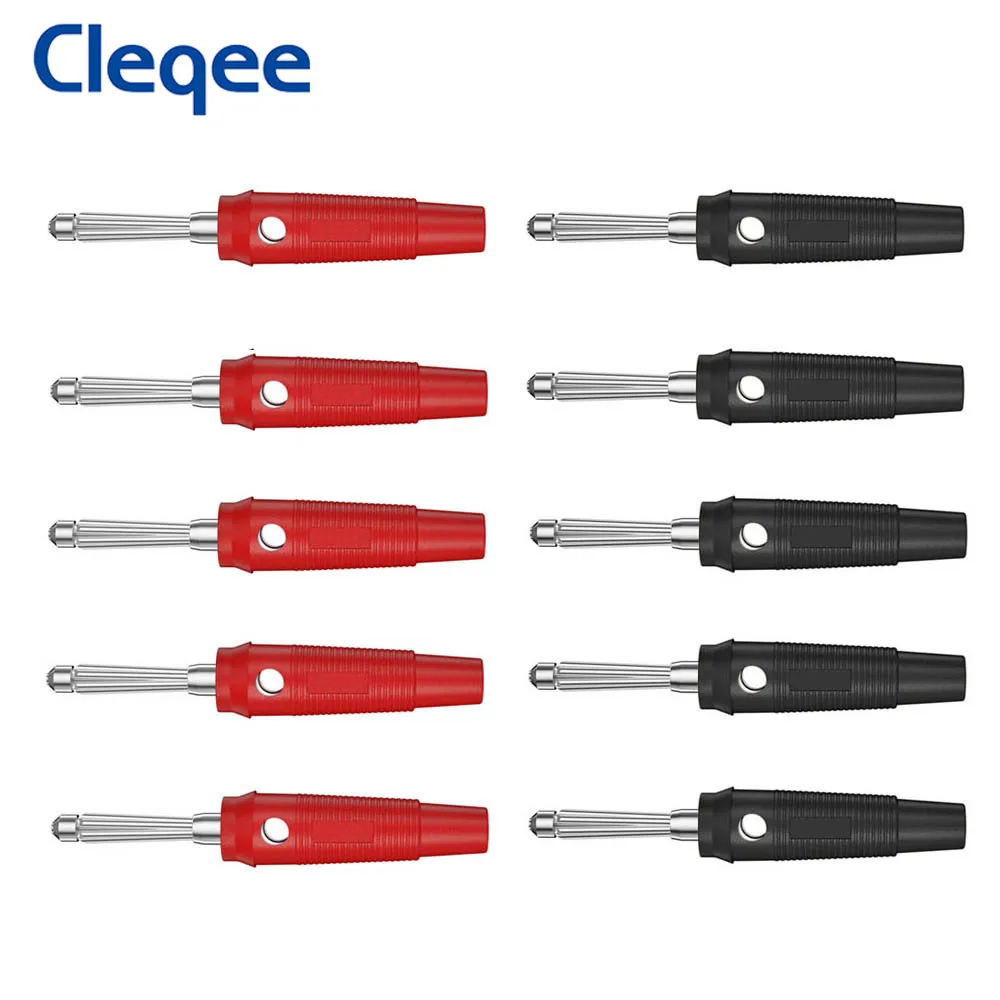 Cleqee P3008 10 шт. 4 мм медный Банановый штекер винтовой Локер или сварной ПВХ