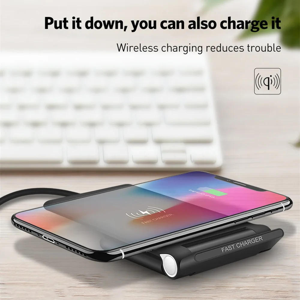 GYSO Foldable Wireless Charger Pad Stand Fast Charging For iPhone 14 13 12 Pro Max X Xiaomi Sansung S9 S10 S20 S21 Qucik Charger