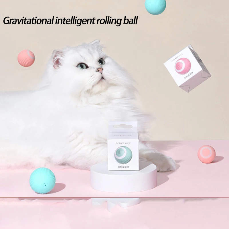 

Toys Automatic Rolling Ball Electric Cat Toys Interactive USB charging For Cats Training Self-moving Kitten Toys Pet Accessories