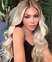 whimsical w synthetic wig long wavy root dark ombre light blonde hair for women daily party use cosplay heat resistant wigs