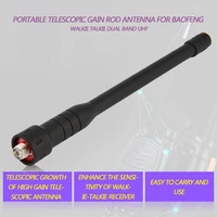 rod telescopic gain antenna for baofeng walkie talkie dual band uhf for portable radio uv 5r bf 888s uv 5re uv 82 uv 3r