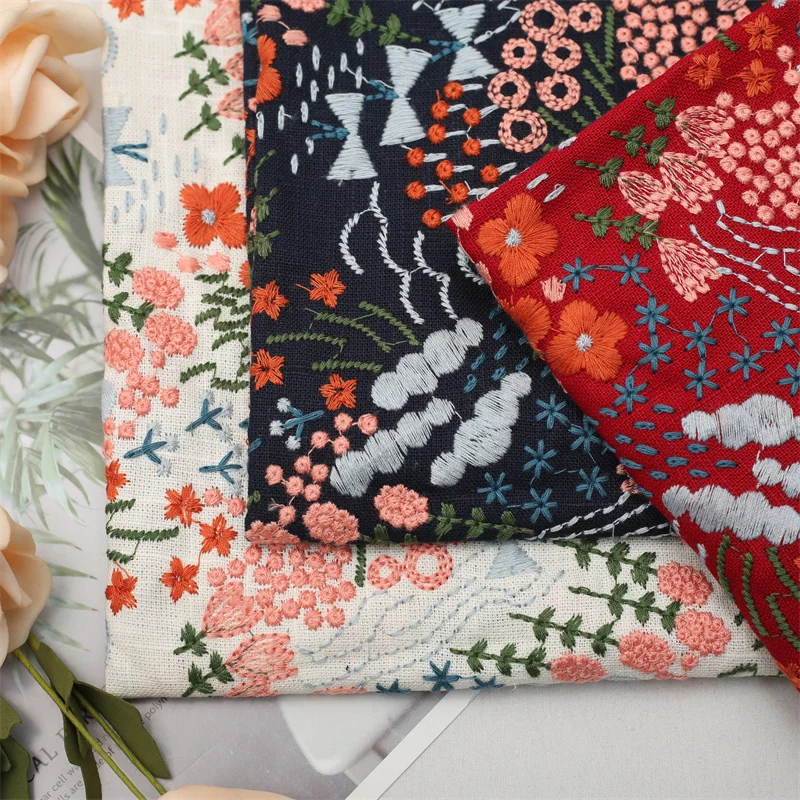 Вышитая ткань Huahai ручной работы, хлопчатобумажная пенька, сумка ручной работы «сделай сам», скатерть, аксессуары