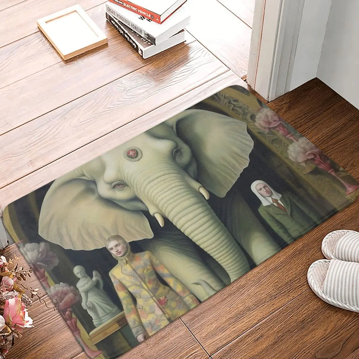 

Big Elephant In The Room Non-slip Doormat Living Room MatThe Unyielding Statue Hallway Carpet Entrance Door Rug Bedroom