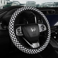 car steering wheel protector breathable anti slip steering wheel cover plaid geometric universal for 38cm car accessories