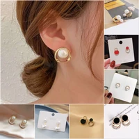 sweet creative women pearl stud earrings personality ear jewelry