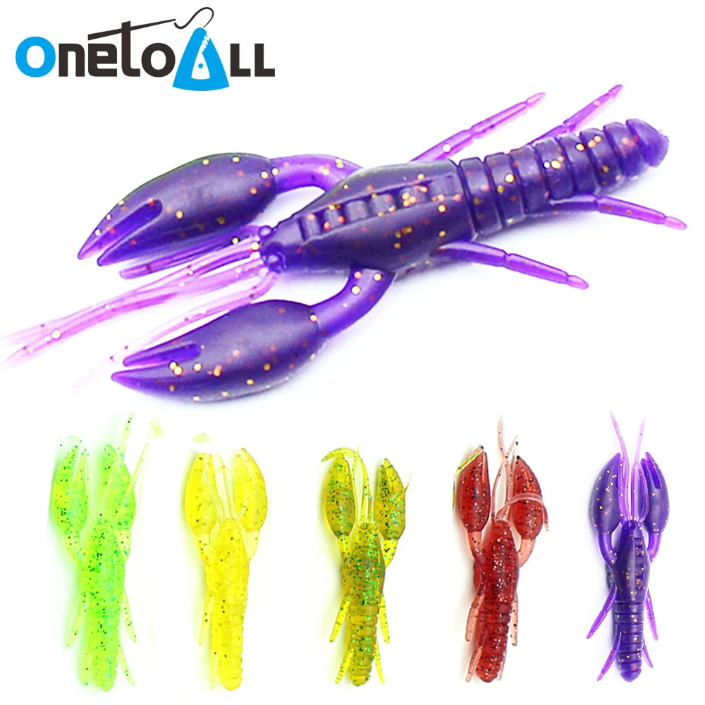 

OnetoAll 10 PCS 7cm Swing Craws Shrimp Soft Lure Lobster Worm Bait Wobblers Artificial Silicone Carp Twintail Sea Fishing Tackle