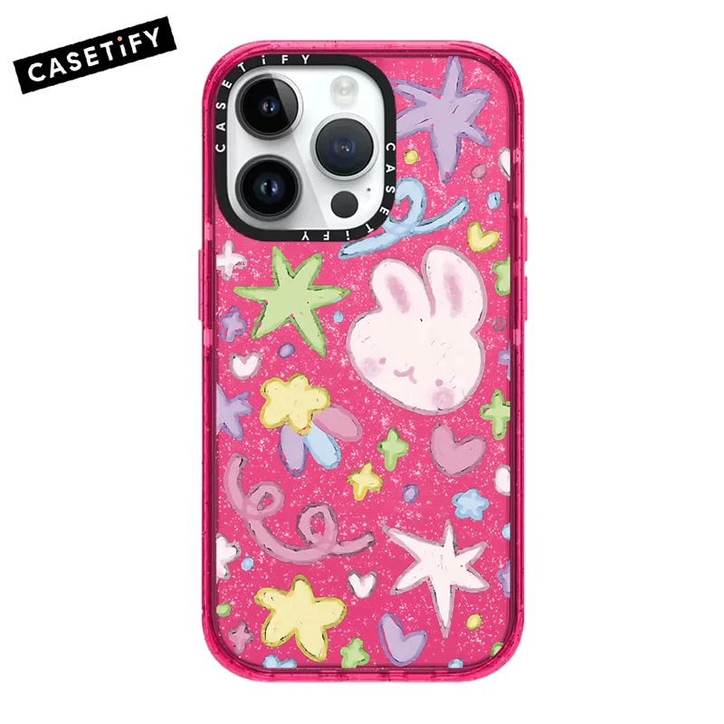

CASETIFY Comic Rabbit High-grade TPU Cases for iPhone 13 12 11 14 Pro Max 14Pro 13Pro Lady Girl Anti-drop Soft Clear Cover F0414