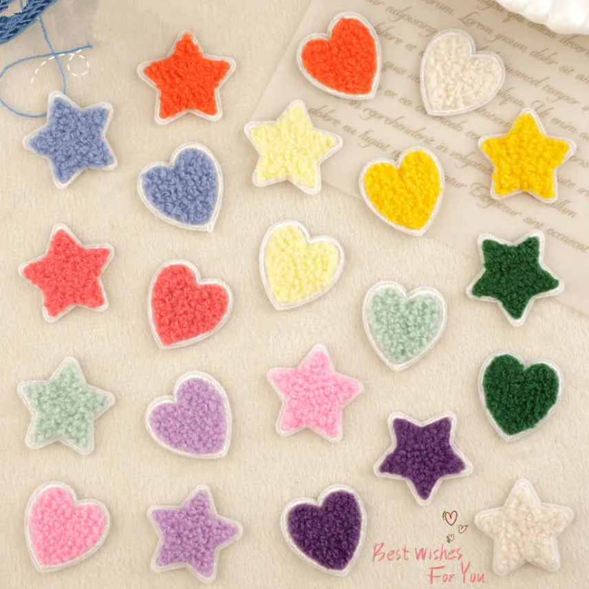 Наклейка на 10 шт. Полотенце Сердце Звезда Вышитые нашивки Одежда Шляпа Сумка