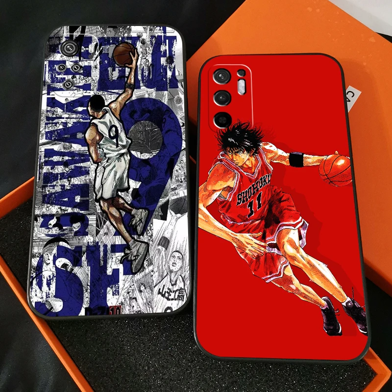 

SLAM DUNK Phone Case For Xiaomi Redmi Note 10 10S 10T Pro For Redmi Note 10 5G Case Coque Soft Liquid Silicon Funda TPU