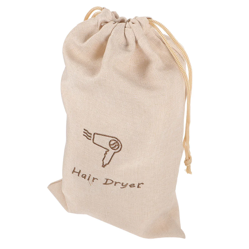 

Organizer Pouch Portable Drawstring Bag Hair Dryer Travel Universal Carrying Bags Linen