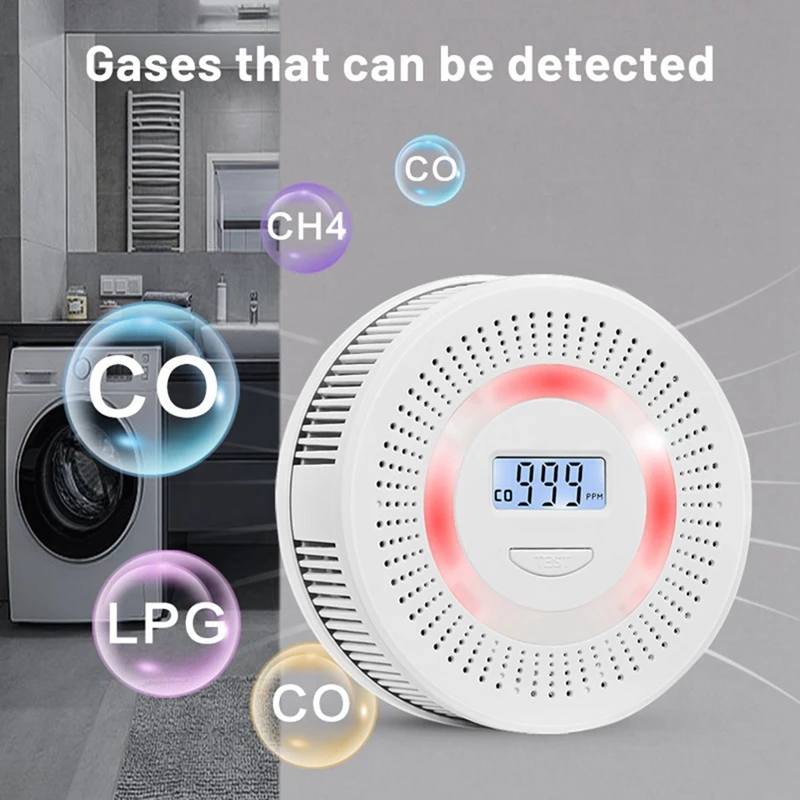 Датчик угарного газа и дыма 2 в 1 звуковая сигнализация для дома шт.