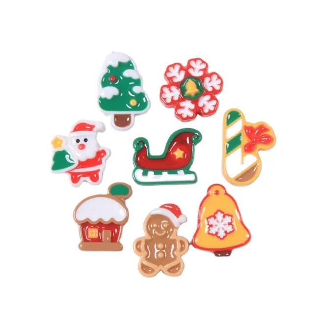 

Смешанные рождественские колокольчики, дерево, снеговик, олень, подарки, украшения для рукоделия, аксессуары для изготовления ювелирных изделий