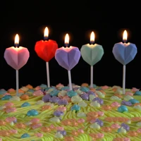colorful mini heart shaped birthday candles romantic heart candles for party valentines day candles smokeless