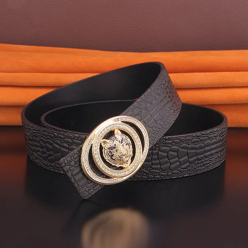 New Rhinestone Zinc Alloy Smooth Buckle Belt Accessories Inner Diameter 3.8cm Wide Belt Head Belts for Men Luxury Designer