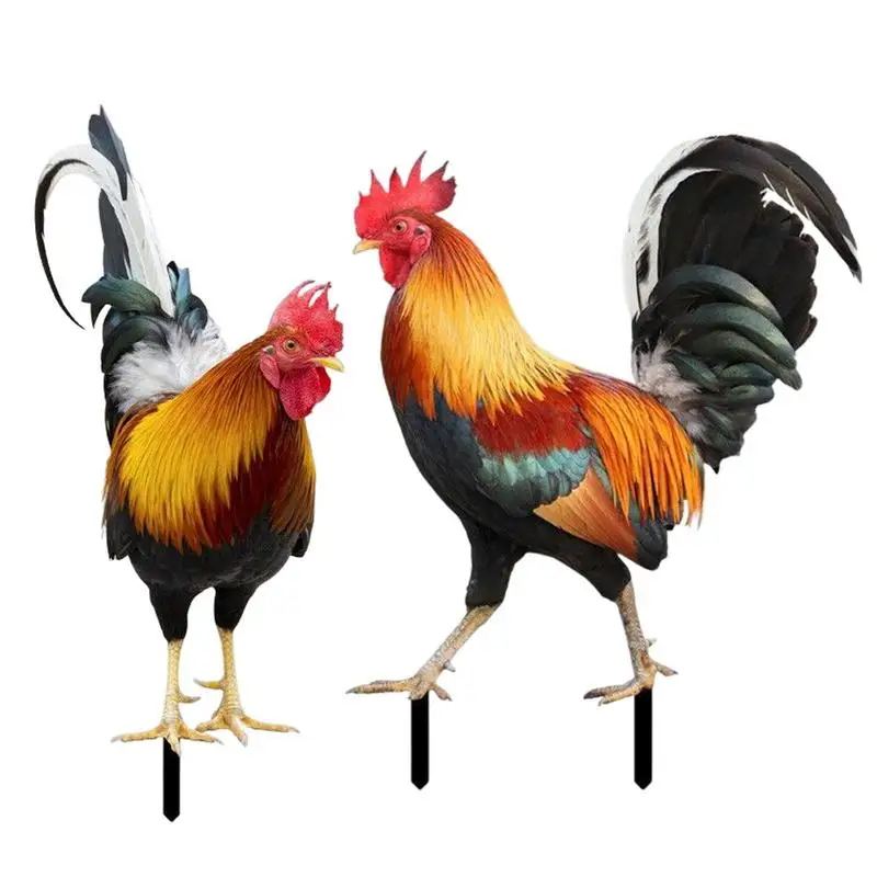 Rooster Garden Decor Farm Simulation Chicken Duck Chicken Duck Birds Hen Figurines Cock Model Bonsai Decor For Garden Decor