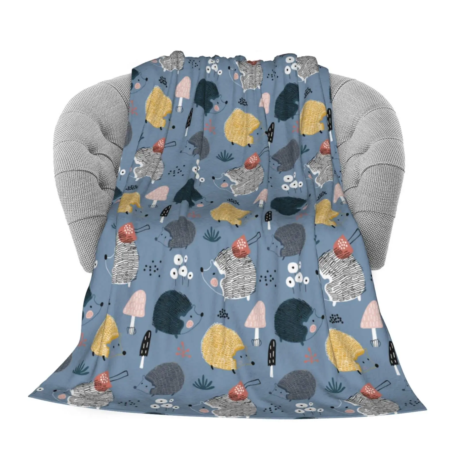 Фланелевое одеяло с изображением ежа