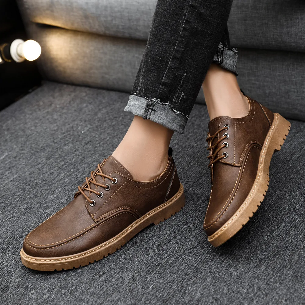 

Men Leather Shoes Business Dress Shoes All-Match Casual Shoes Shock-Absorbing Footwear Wear-Resistant
