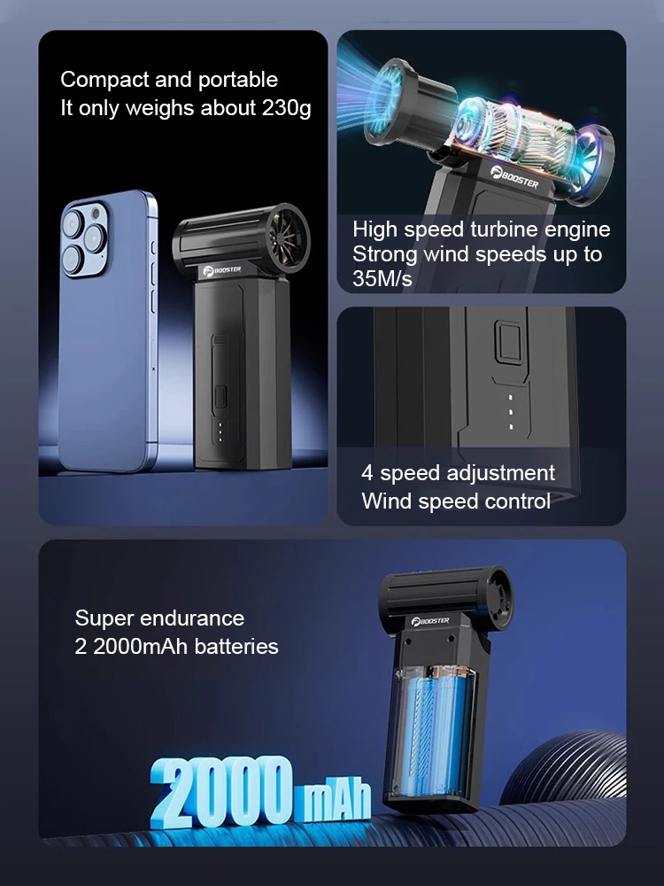 130000 Мини-воздуходувка RPM ручной электрический турбореактивный вентилятор