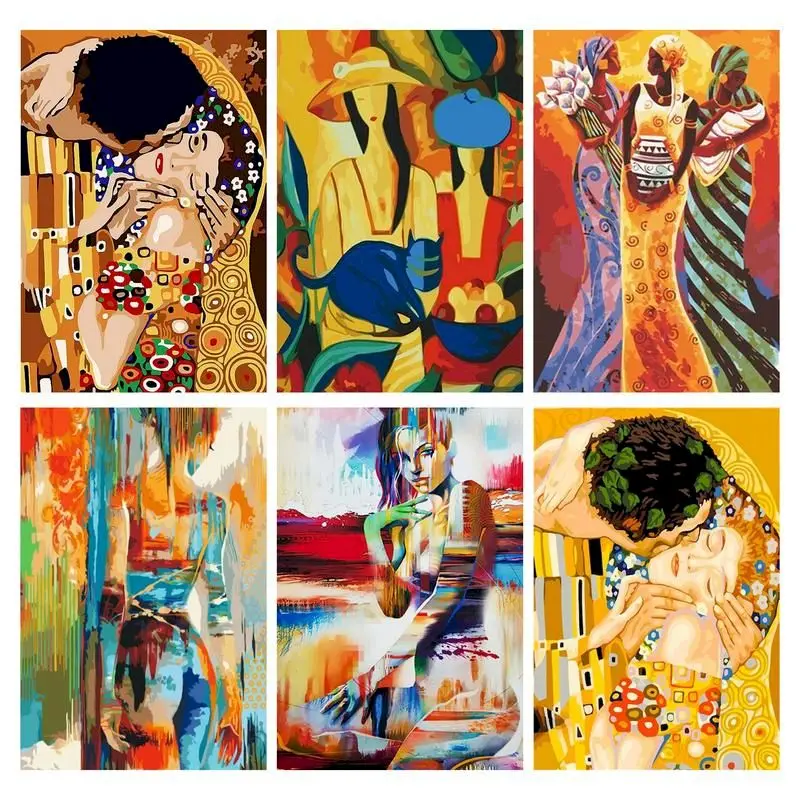 

RUOPOTY Abstract DIY Painting by numbers For Adult Picture Drawing Figure Coloring Acrylic by numbers On Canvas Home Decor