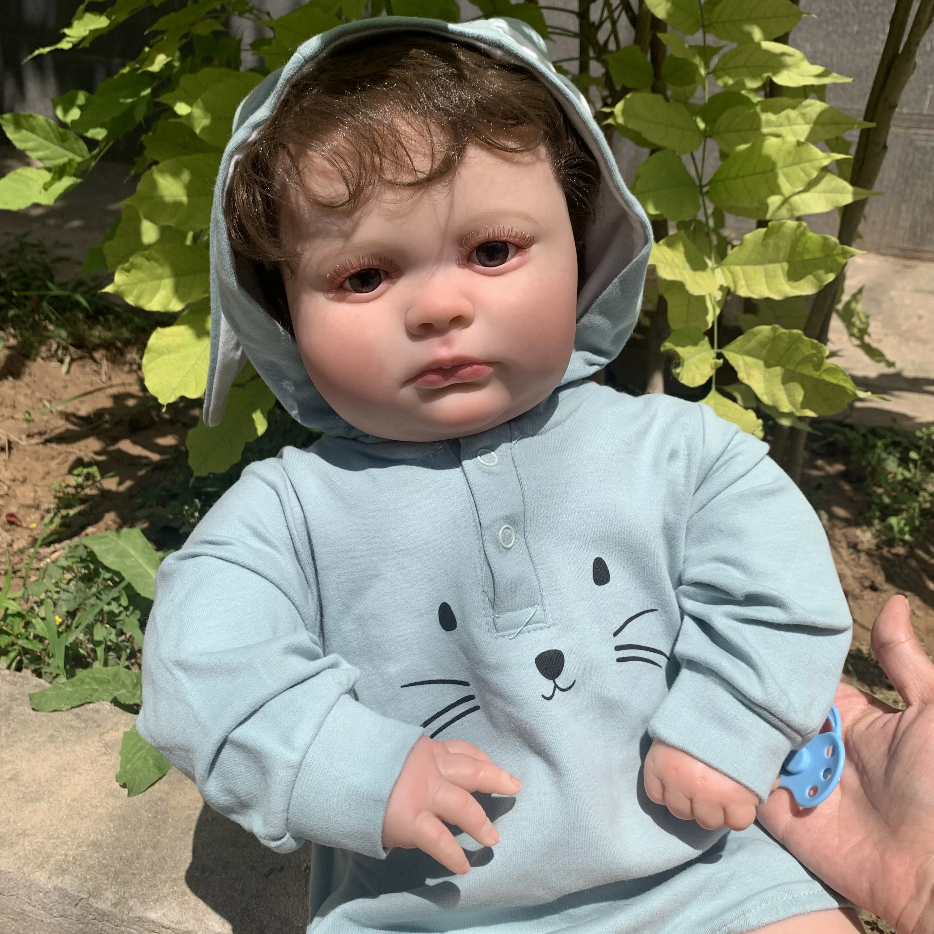 60 см кукла игрушка 3D Кожа Мягкий силикон новорожденный мальчик малыш для девочки