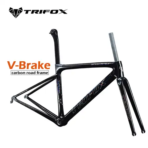 TRIFOX SL6 красочный X16 углеродное волокно UD матовая рама для дорожного велосипеда V-Brake Специализированная Велосипедная Сверхлегкая рама для го...