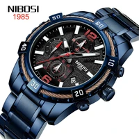 nibosi mens watches top brand luxury chronograph sport watch mens military waterproof quartz watch male relogio masculino 2335