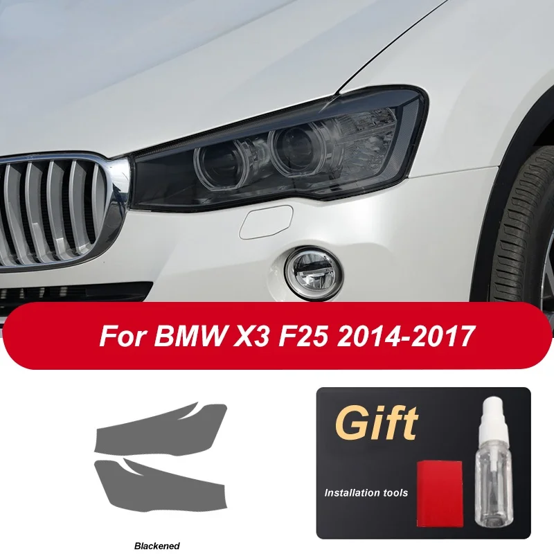 

2-piece Automobile Headlamp Protective Film Transparent Black TPU sticker For BMW X3 M G01 2020 F25 Car TPU Decorative sticker