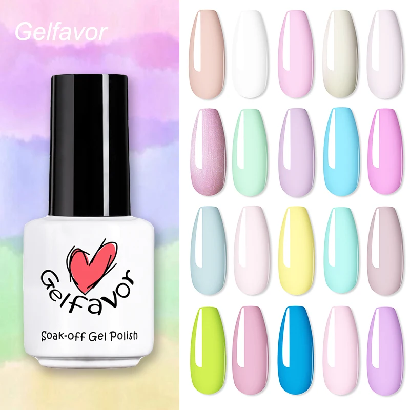 

Гель-лак для ногтей Gelfavor, маникюрный полуперманентный лак для ногтей, УФ-Гель-лак, гибридные Лаки, базовое и верхнее покрытие, гель для ногте...