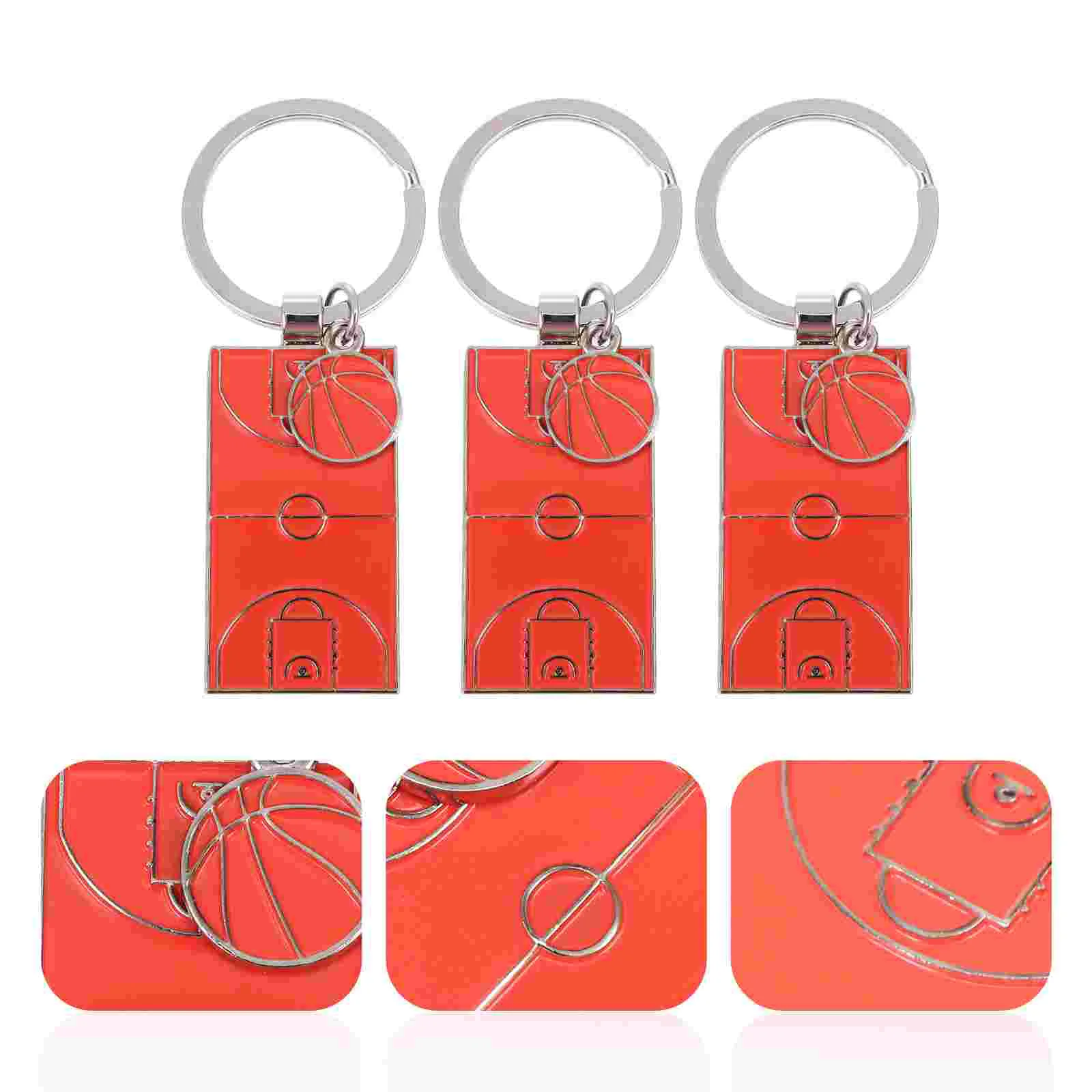 

3PCS Basketball Court Design Key Chains Basketball Field Key Pendants Souvenir Gifts