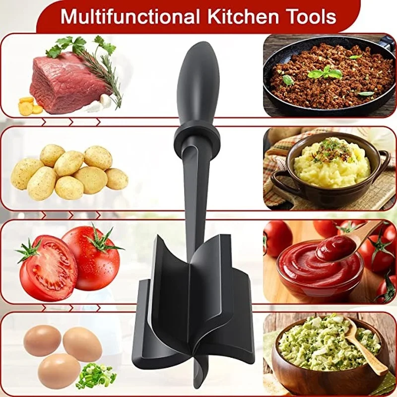 

Multifunctional Heat-resistant Meat Grinder Nylon Burger Chopper Minced Meat Chopper Appliance Non-stick Cookware Home Kitchen