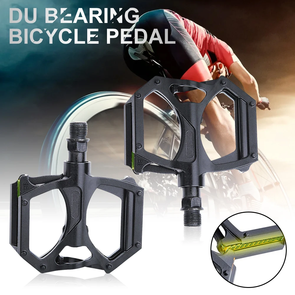 

High quality Bike Pedals Aluminum Alloy DU Bearing Bicycle Pedals Good Grip Anti-Slip Mountain Road Bike Pedals Bike Parts