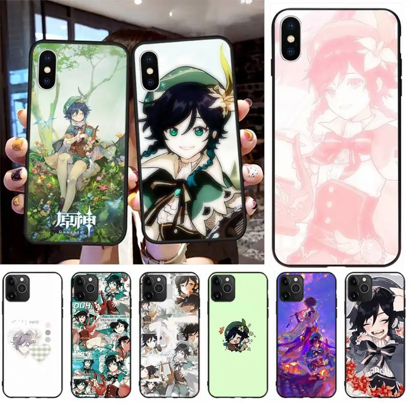 

Game Genshin Impact Venti Phone Case For iphone 13 12 11 Pro Max Mini XS Max 8 7 Plus X SE 2020 XR Cover