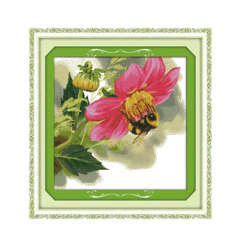 

Hard-working bee cross stitch kit 14ct 11ct count print canvas stitching embroidery DIY handmade needlework