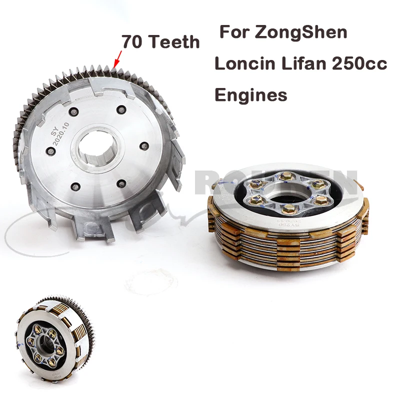 70 Teeth Motorcycle Clutch High Performance  Engine  Fit For Loncin ZongShen Lifan 250cc Engines New ATV