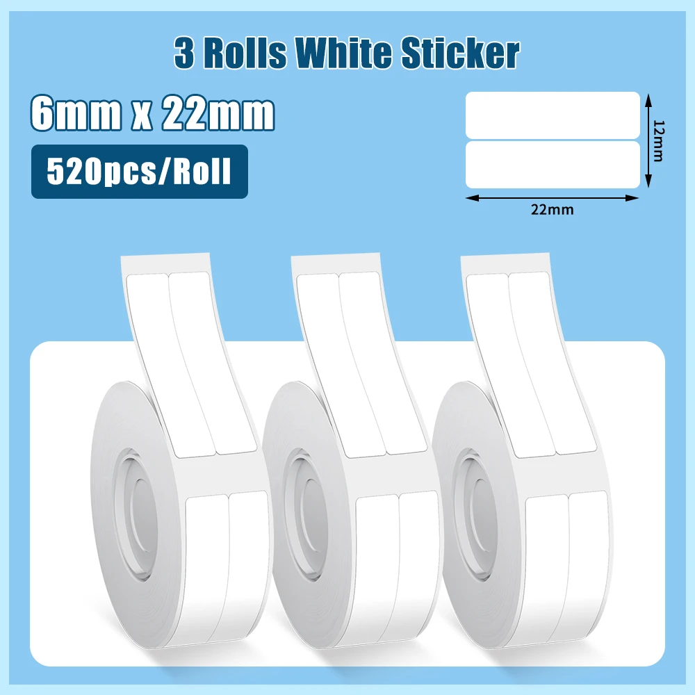 

Термоэтикетки Phomemo D30 Q30 Q30S Q31, клейкая лента для школы, дома, офиса, малого бизнеса, 3 рулона, 160 этикеток/рулон, 12x40 мм