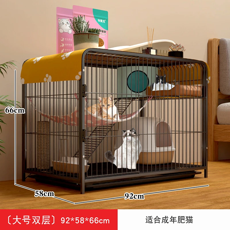 

Hot-selling new home balcony cat cage does not occupy two floors of indoor cat villa cat nest with toilet integrated small cat