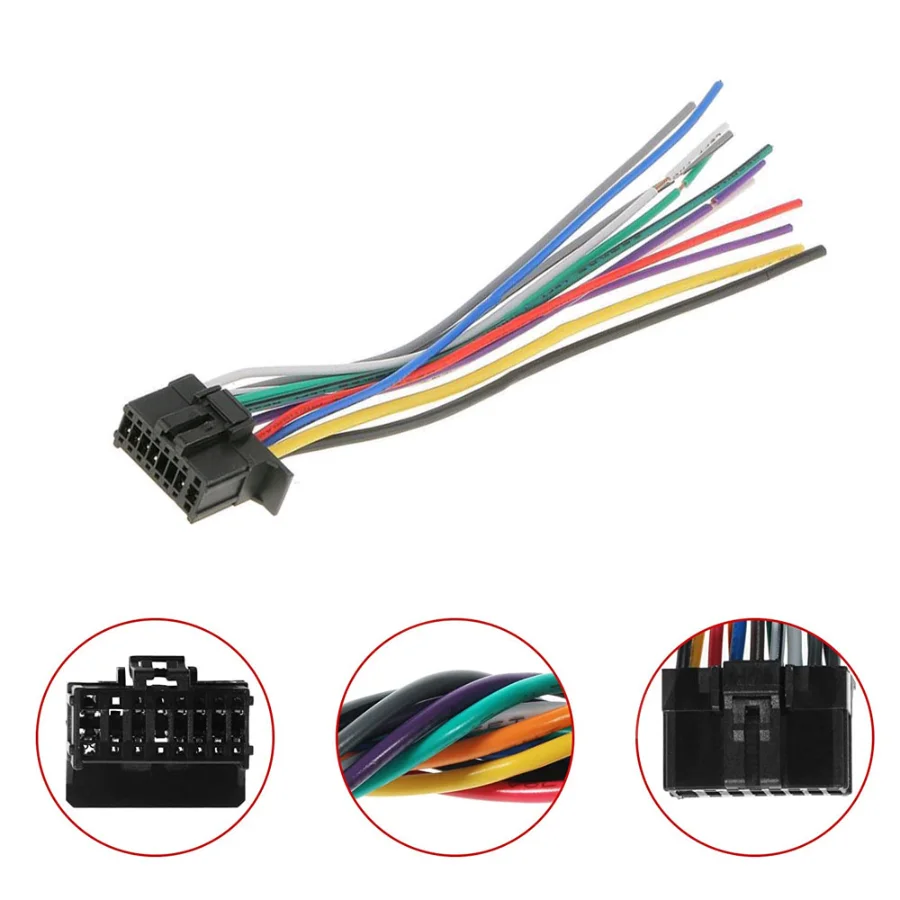 Plug 16 Pin Connector Stereo Radio Receiver Replacement Wire Harness Cable Modified Parts For Pioneer 2350