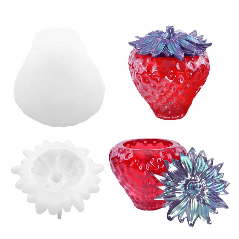 

Силиконовая форма-органайзер для ювелирных изделий в виде клубники