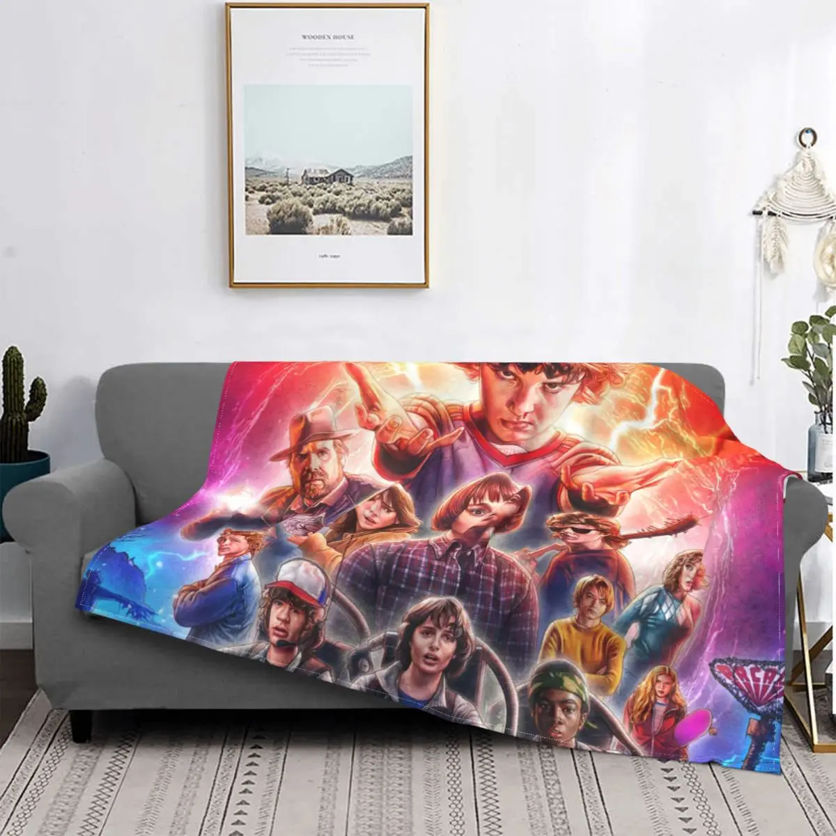 

Stranger Things TV Blanket Flannel Spring Autumn Eleven Warm Throws For Winter Bedding