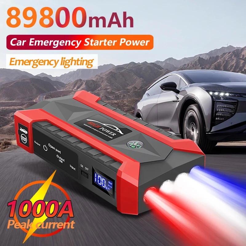 

89800mAh High Capacity Portable Diesel-gas Dual-start Backup Power Supply Car Emergency Start Power Supply Charging Treasure