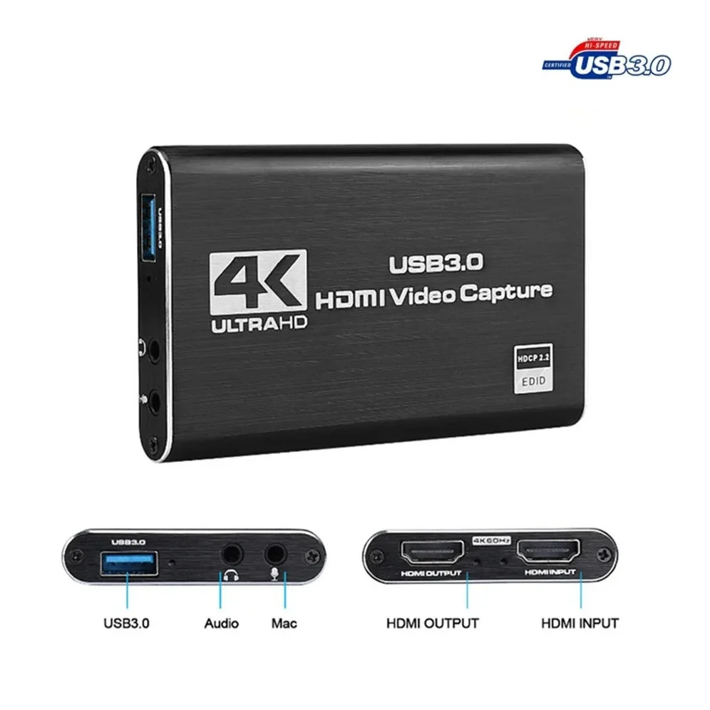 Карта видеозахвата 4K USB 3.0 1080P 60 кадров в секунду HD-камера записывающая коробка