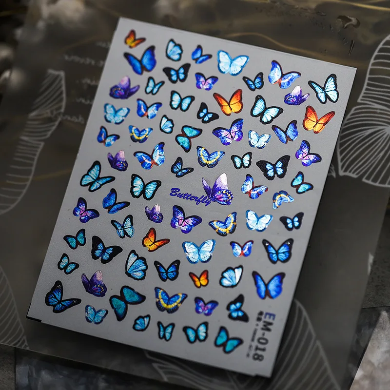 

New Craft Colorful Butterfly Stickers for Nails 3D Adhesive Transfer Nail Art Decoration DIY Manicure Salon Tips Accessories