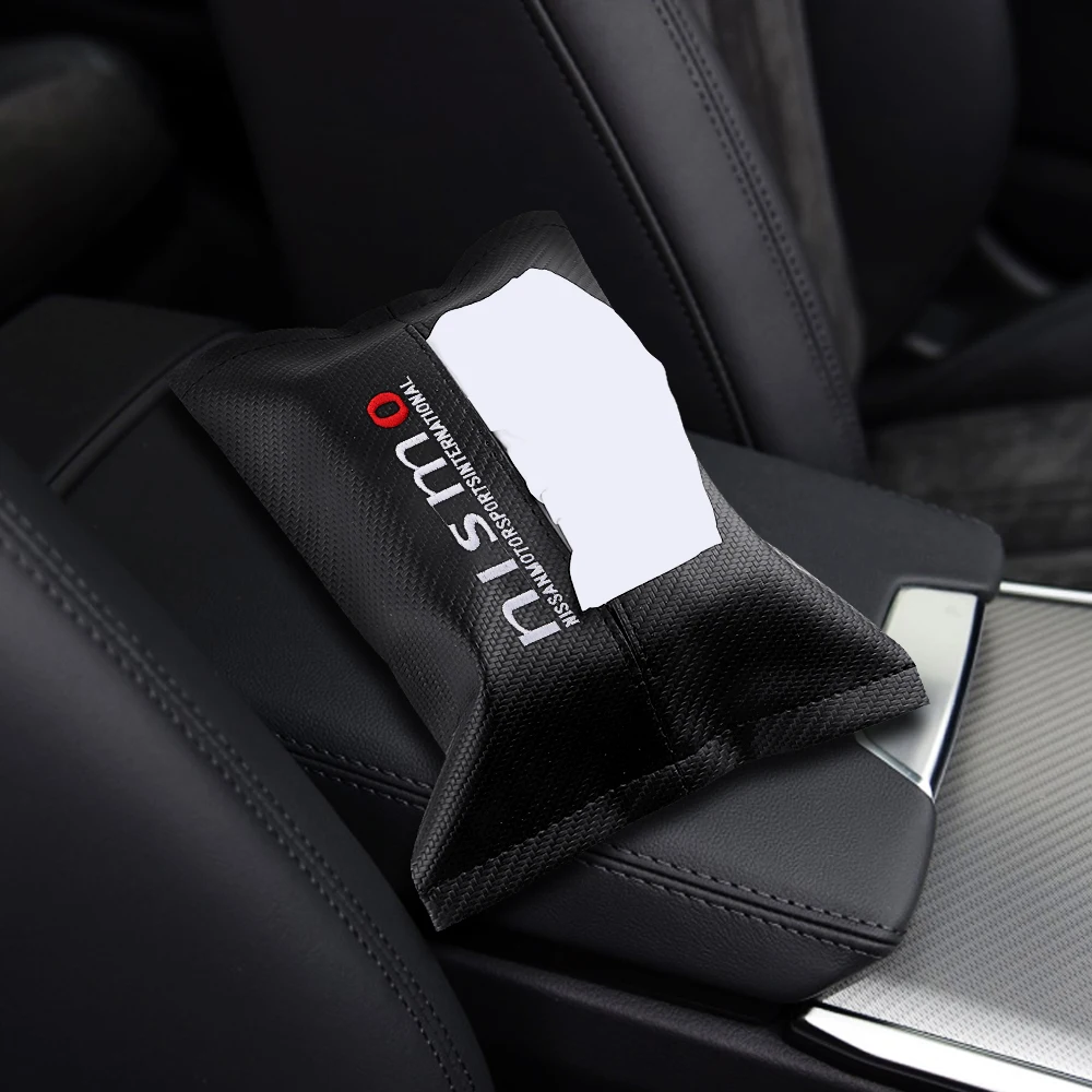 

Carbon Fiber Car Tissue Holder Paper Box Storage Auto Interior Accessories For Fiat 500 Punto Abarth Ducato Tipo Panda etc nismo