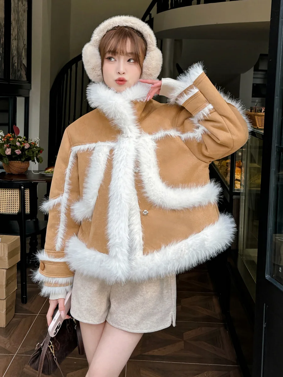 Меховая интегрированная верхняя одежда для женщин 2024 меховая новая зимняя с