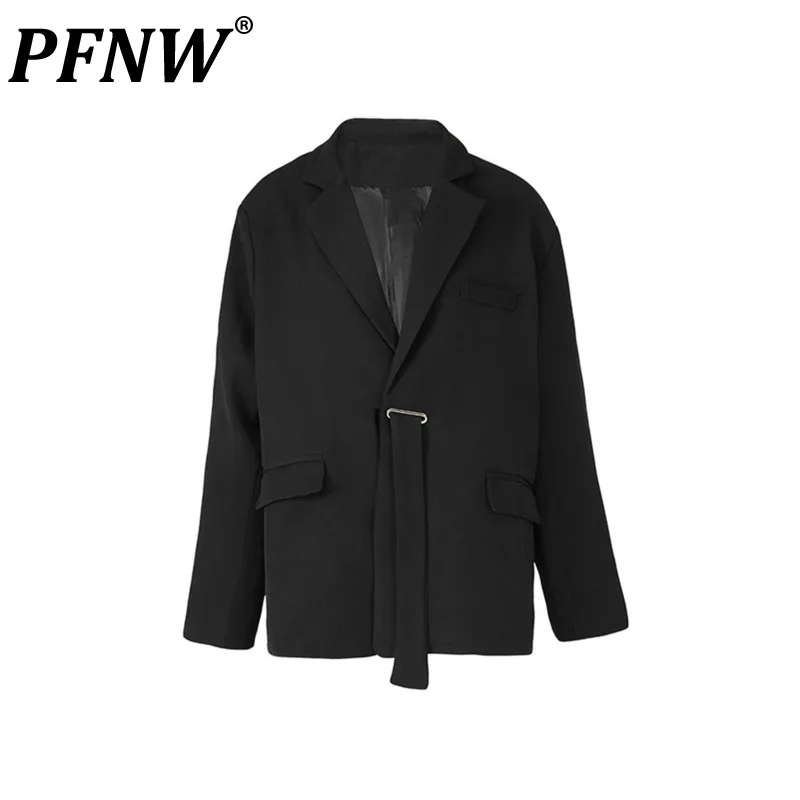 

PFNW Men's White Irregular Big Size Blazers New Lapel Long Sleeve Loose Fit Jackets Fashion Tide Spring Autumn Chic 2023 1DF6427