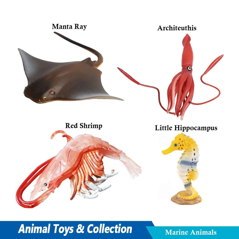 

Sea Ocean Marine Life Set Fish Figures Animal Figurines Anime Actions Figure Collection Plastic Animals Toy Novel Children Toys