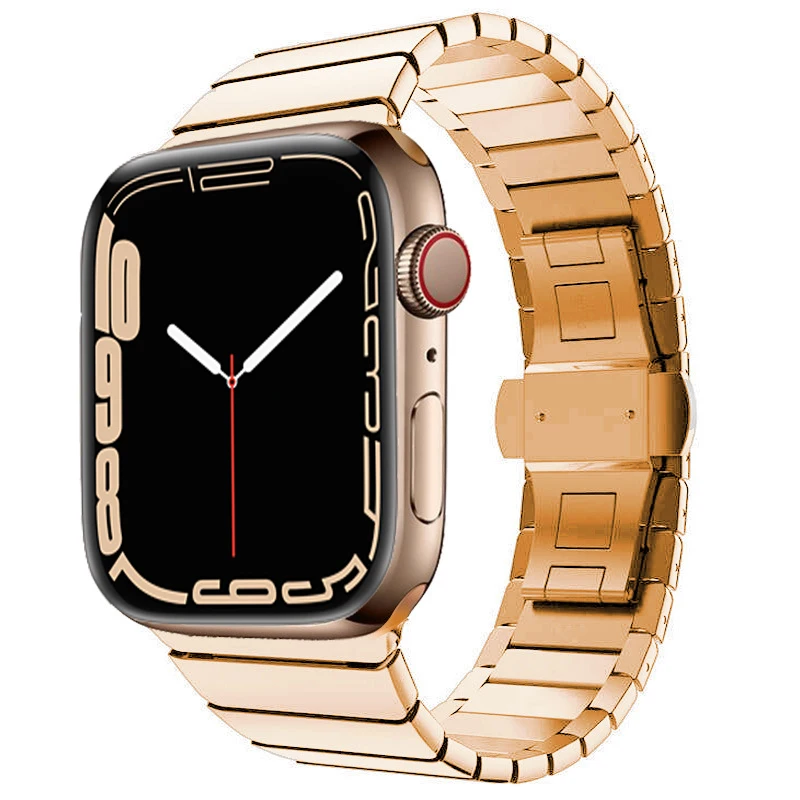 Stainless Steel Strap For Apple Watch band 44mm 40mm 45mm 41mm Metal Butterfly Bracelet belt iWatch series 7 6 5 4 3 42mm 38mm