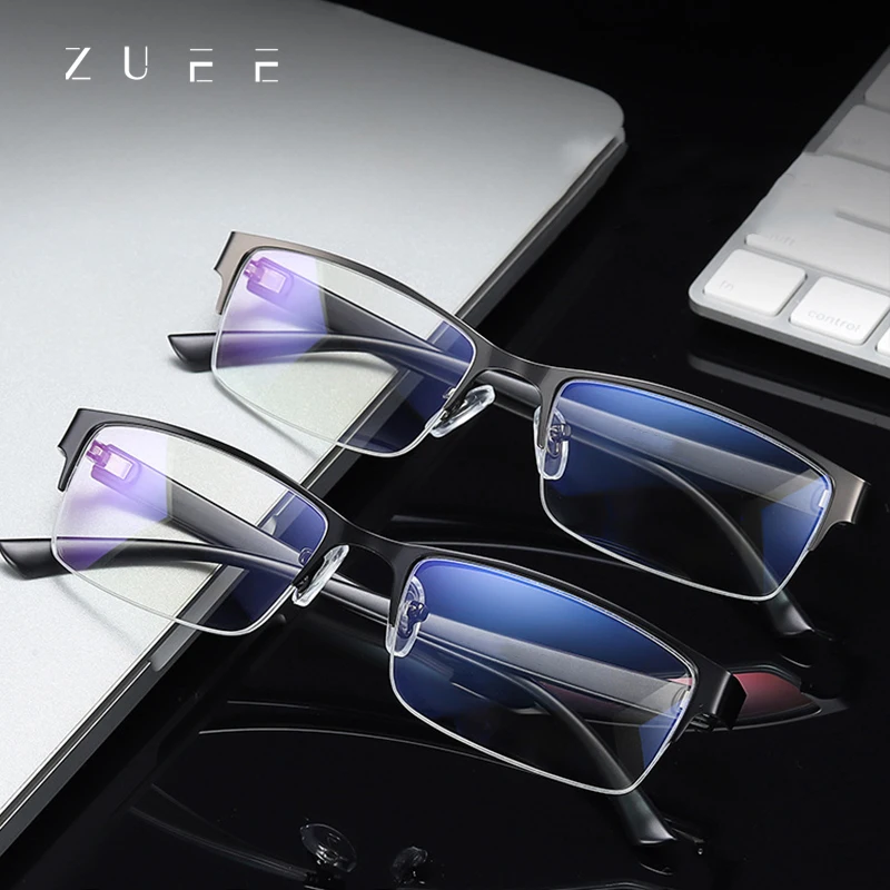 Очки для чтения ZUEE с полуободковой оправой мужчин и женщин аксессуар диоптриями