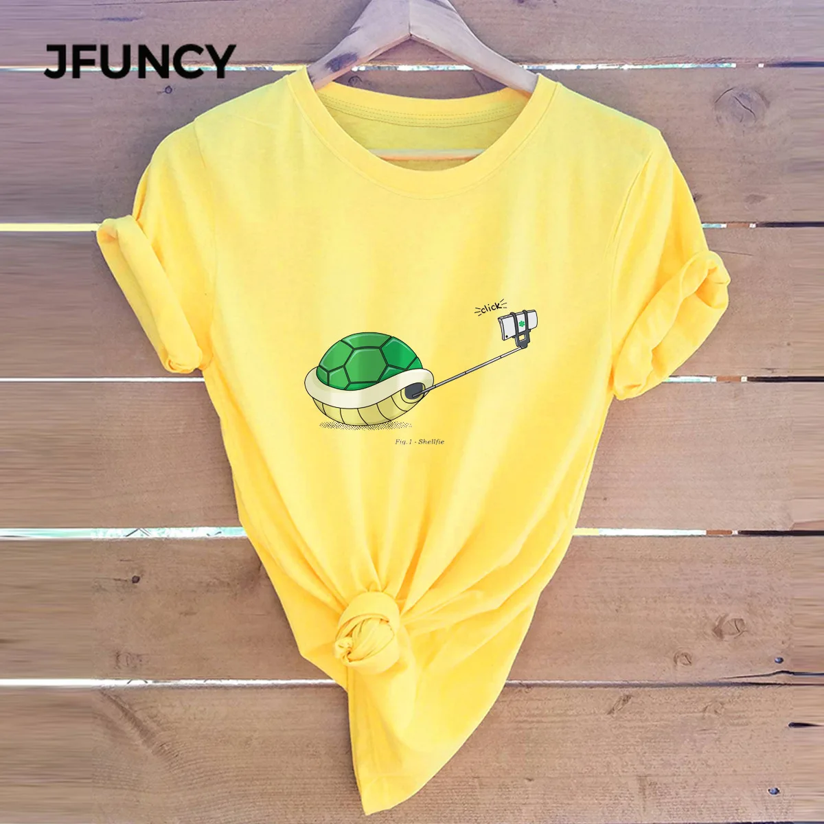 JFUNCY  New Print Women Casual Tshirt 2020 Summer Women T-shirts Female 100% Cotton Short Sleeve Tees Top Woman T Shirt
