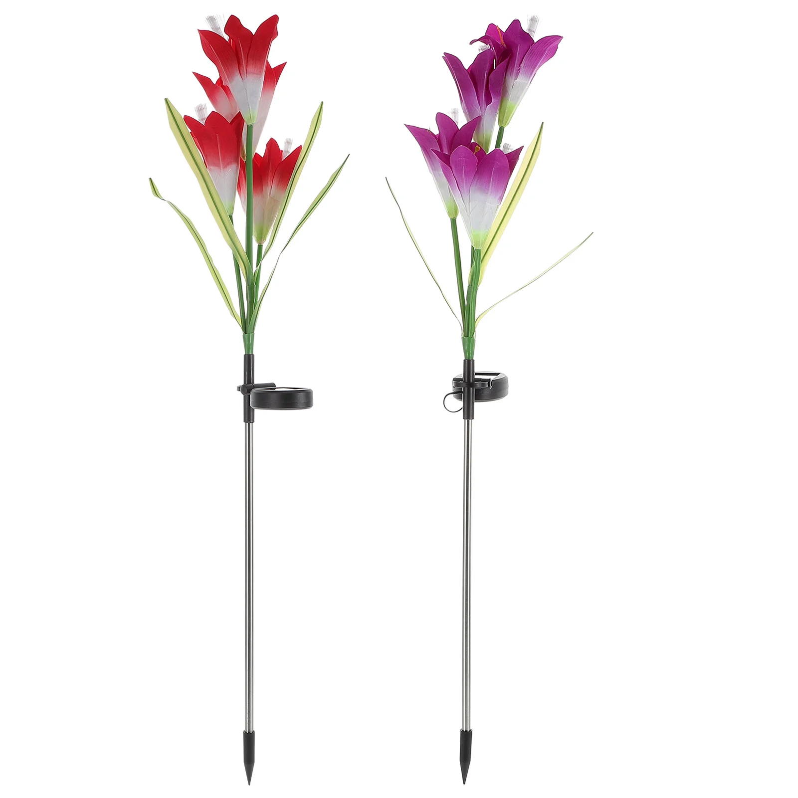 

2pcs Garden Solar Landscape Light LED Lily Flower Light Garden Atmosphere Light